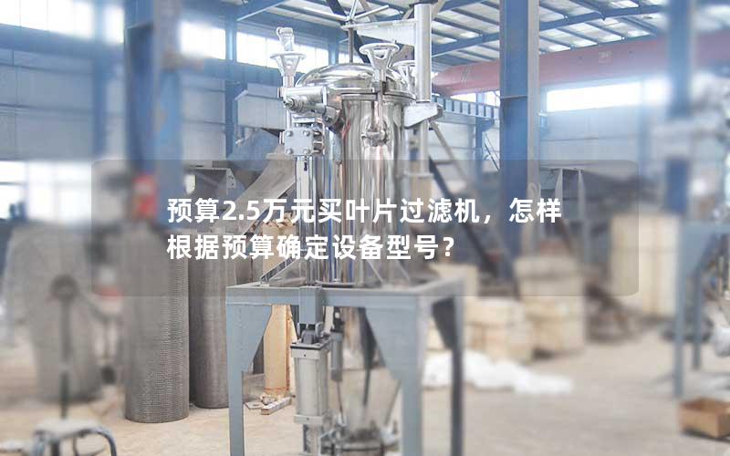 预算2.5万元买叶片过滤机，怎样根据预算确定设备型号？
