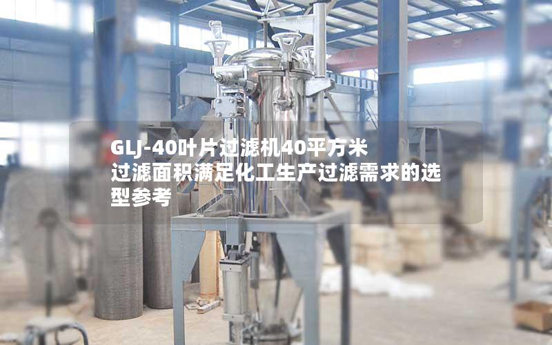 GLJ-40叶片过滤机40平方米过滤面积满足化工生产过滤需求的选型参考